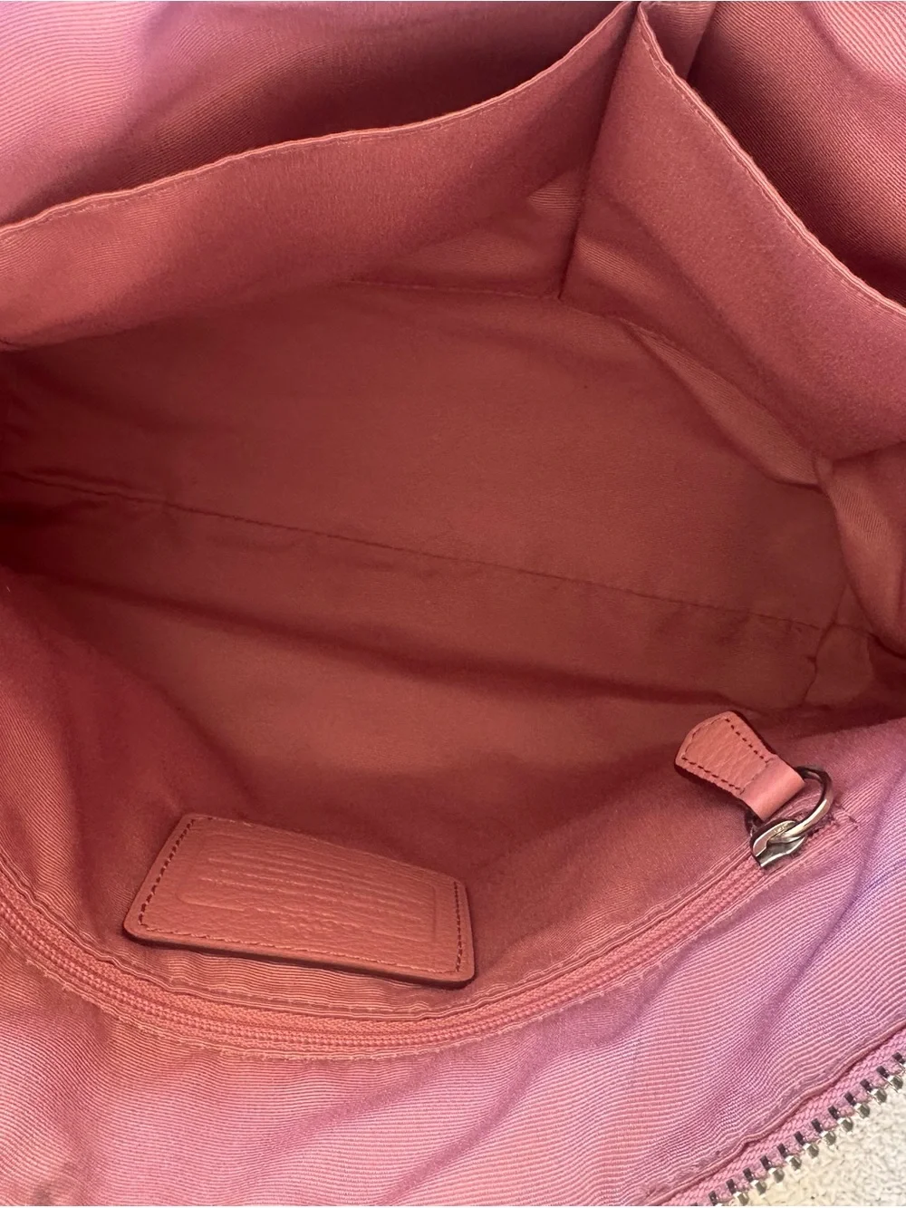 Coach Pebbled Leather Shoulder Tote in Dusty Rose Pink